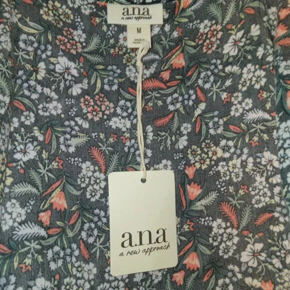 a.n.a Womens Floral Ruffle Trim Cami Size M - Picture 6 of 7